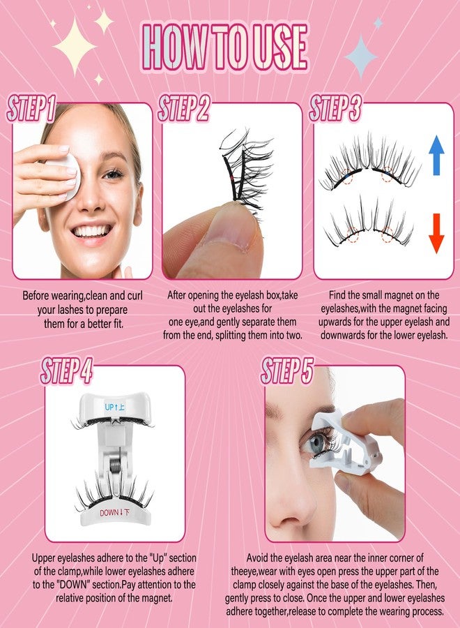 برو لاش بيوتي رموش مغناطيسية ناعمة مع أداة تطبيق، سهلة التركيب في 3 ثوانٍ والإزالة في ثانية واحدة، لا حاجة للغراء، تدوم طويلاً وقابلة لإعادة الاستخدام، مقاومة للماء، لم تُختبر على الحيوانات، سهلة الارتداء (زوج واحد، فريسكي) - Image 5